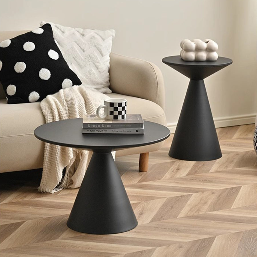 MAS-1254 Masdio Set of 2 Metal Conical End Tables Present Them