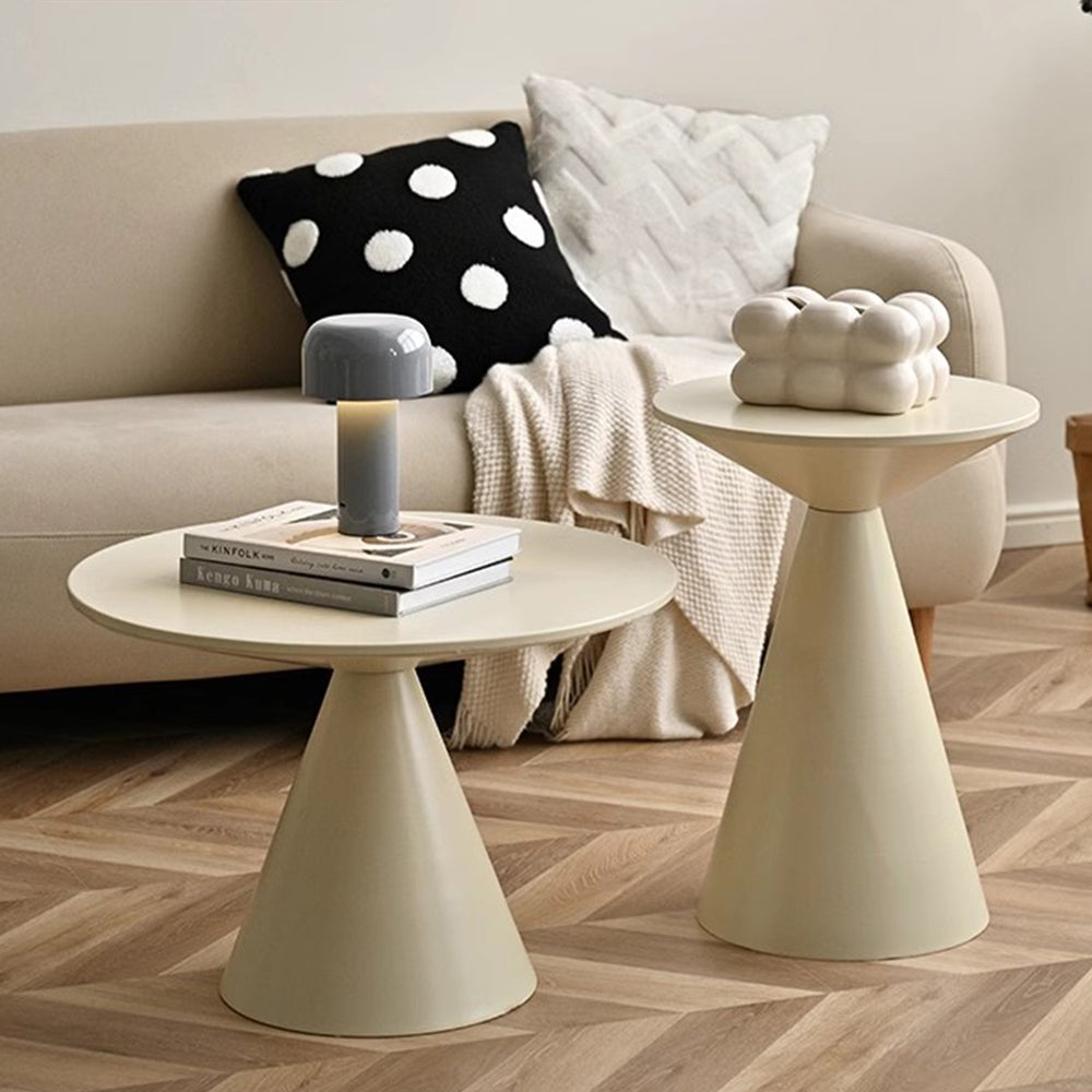 MAS-1254 Masdio Set of 2 Metal Conical End Tables Present Them