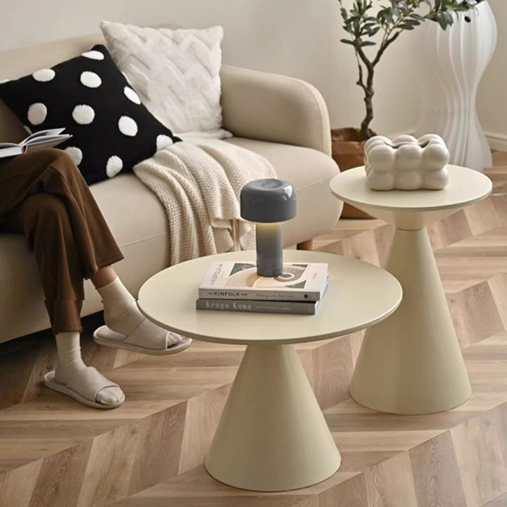 MAS-1254 Masdio Set of 2 Metal Conical End Tables Present Them