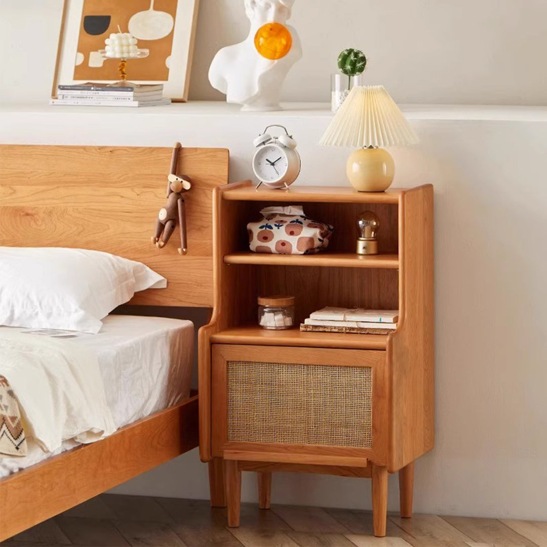 MAS-1338 Masdio Single-Drawer Solid Wood Nightstand Masdio