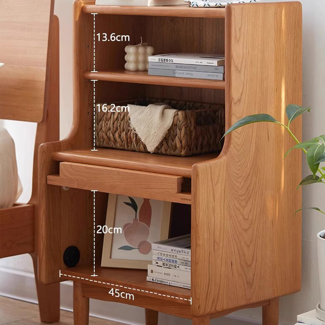 MAS-1338 Masdio Single-Drawer Solid Wood Nightstand Masdio