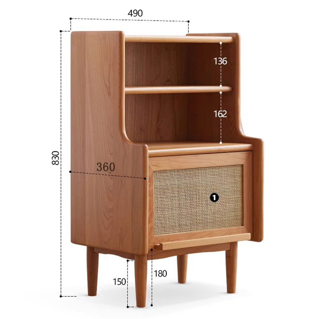 MAS-1338 Masdio Single-Drawer Solid Wood Nightstand Masdio