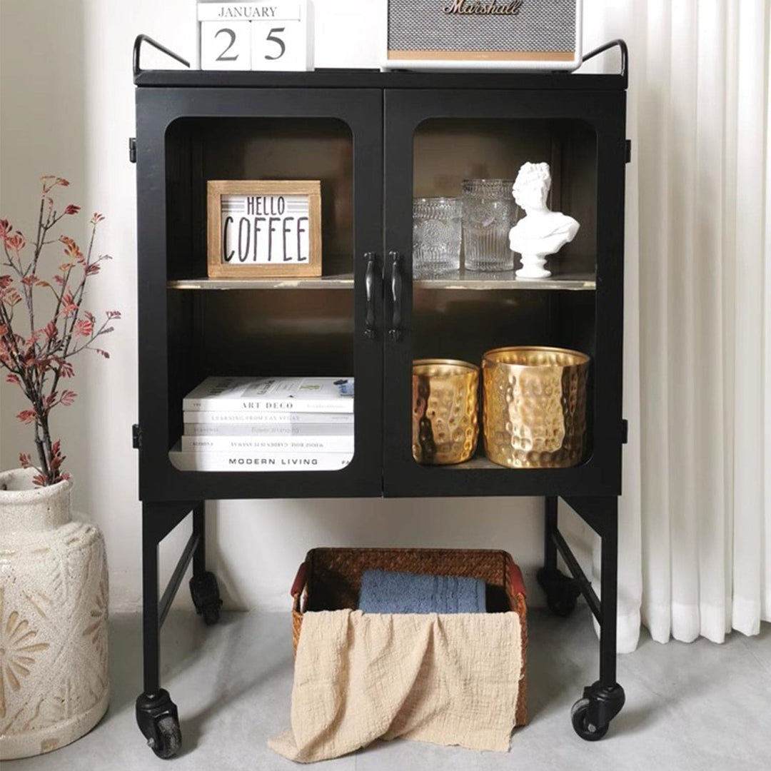 MAS-1316 Masdio Sleek Black Industrial-Style Side Table Masdio