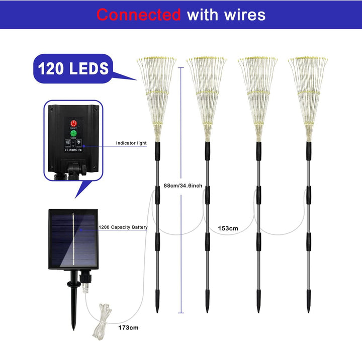 Masdio Solar Lights Outdoor(4-Piece) Masdio
