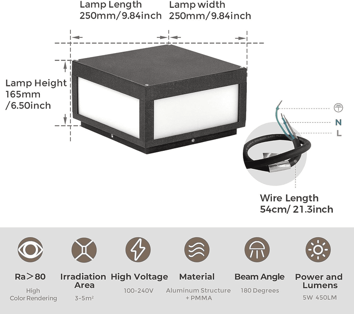 Solar Outdoor Modern Post Light Masdio