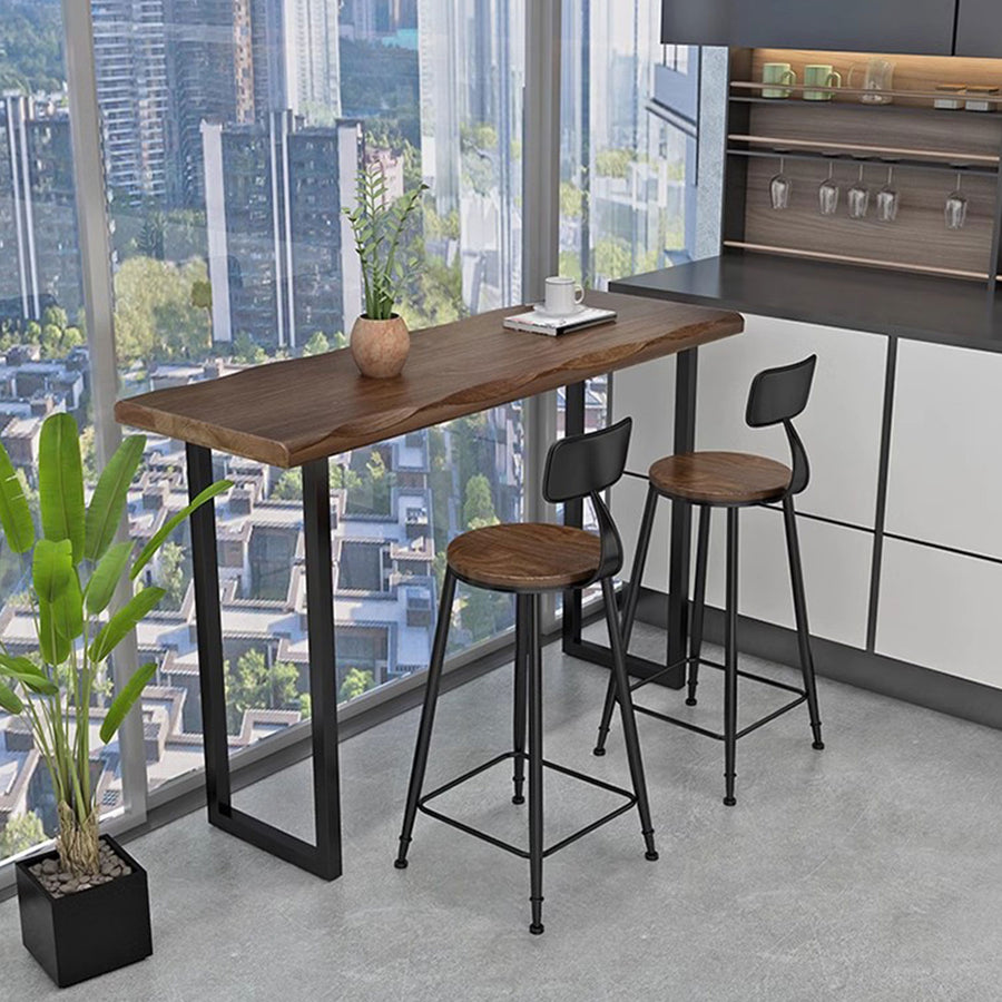 Sturdy Industrial Solid Wood Bar Table Present Them