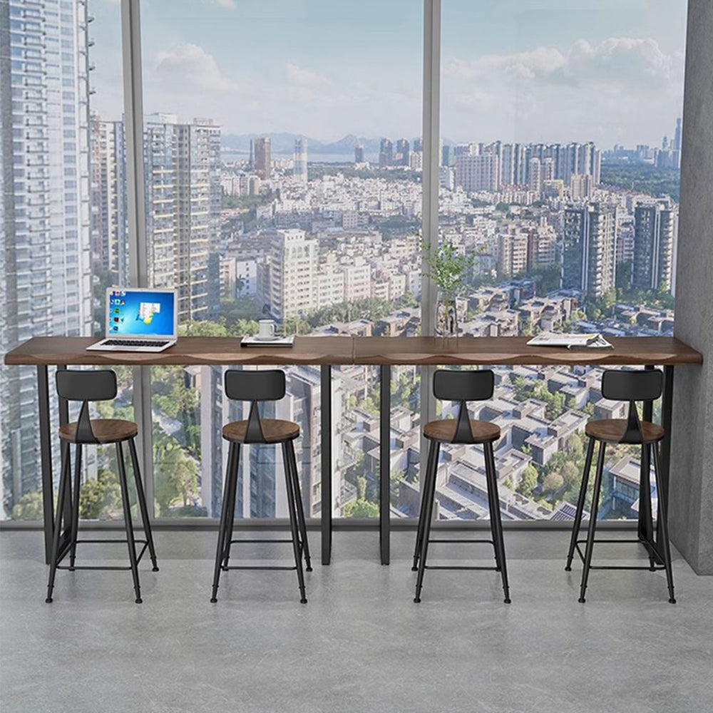 Sturdy Industrial Solid Wood Bar Table Present Them