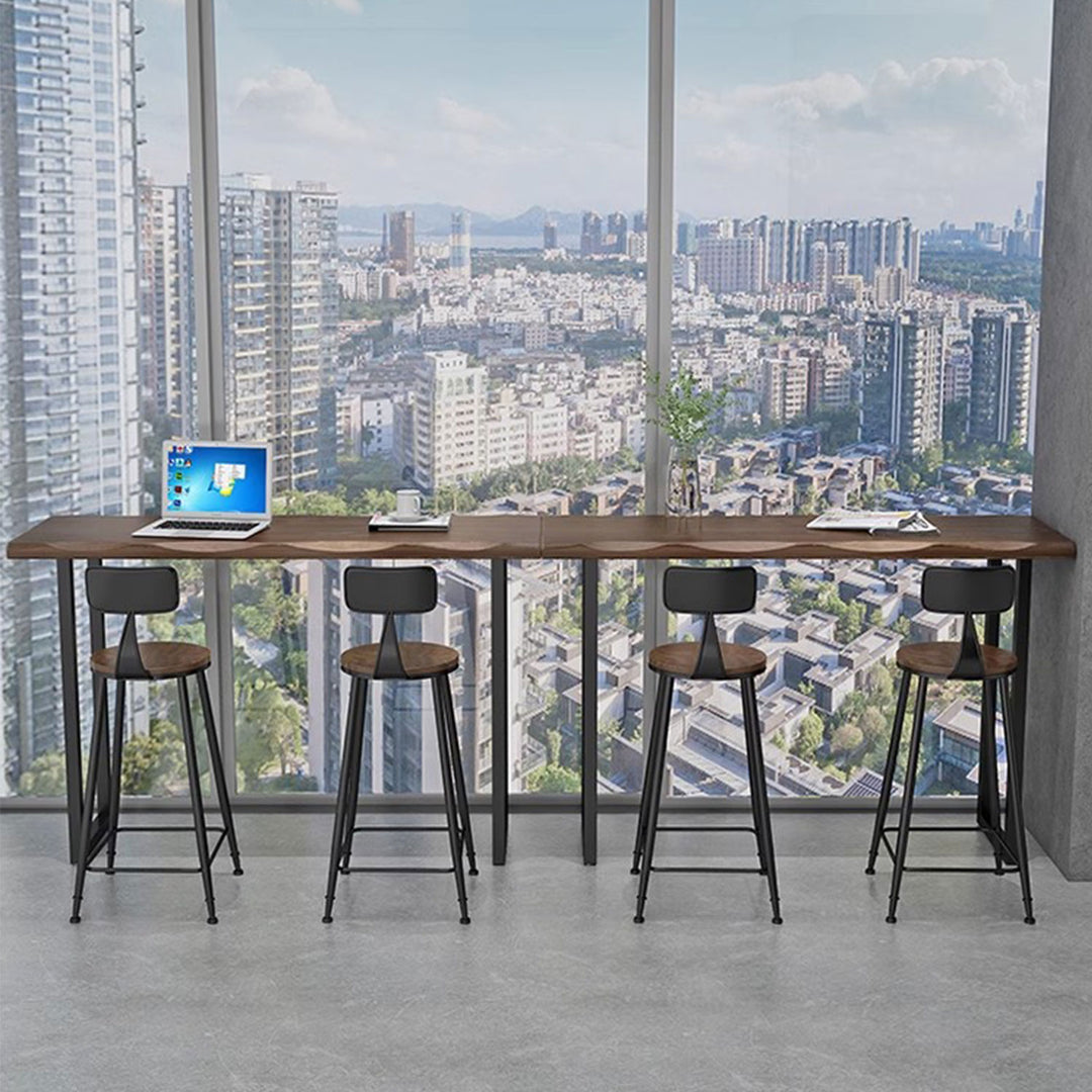 Sturdy Industrial Solid Wood Bar Table Present Them