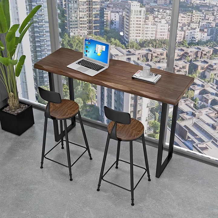Sturdy Industrial Solid Wood Bar Table Present Them