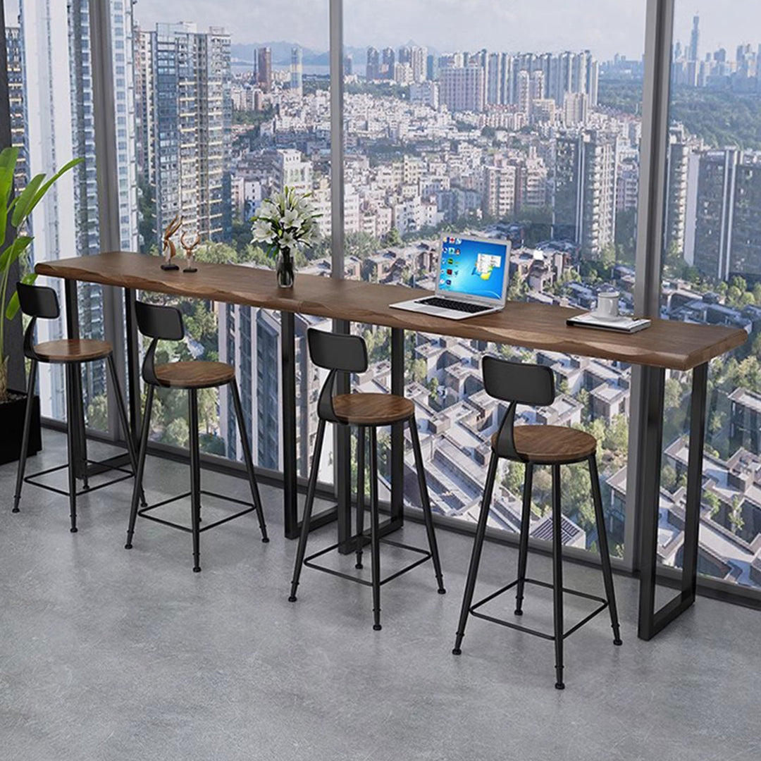 Sturdy Industrial Solid Wood Bar Table Present Them