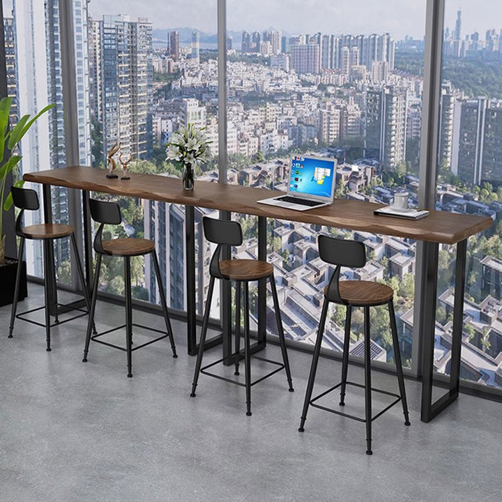 Sturdy Industrial Solid Wood Bar Table Present Them