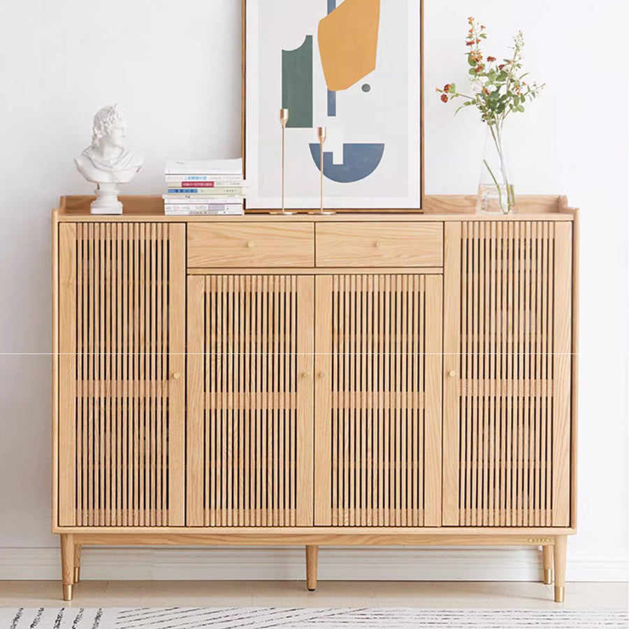 Stylish and Functional 4 Door Shoe Cabinet with Drawers Present Them