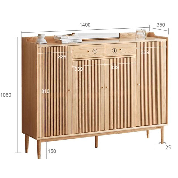 Stylish and Functional 4 Door Shoe Cabinet with Drawers Present Them