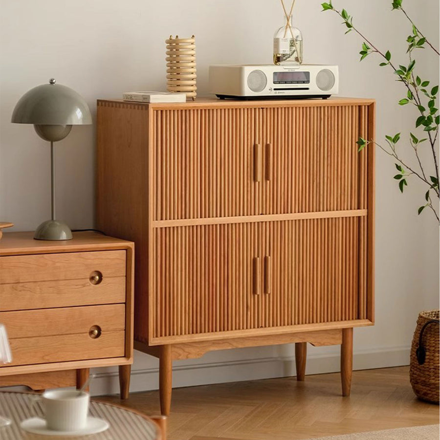Versatile Solid Wood Bookcase and Cabinet Present Them