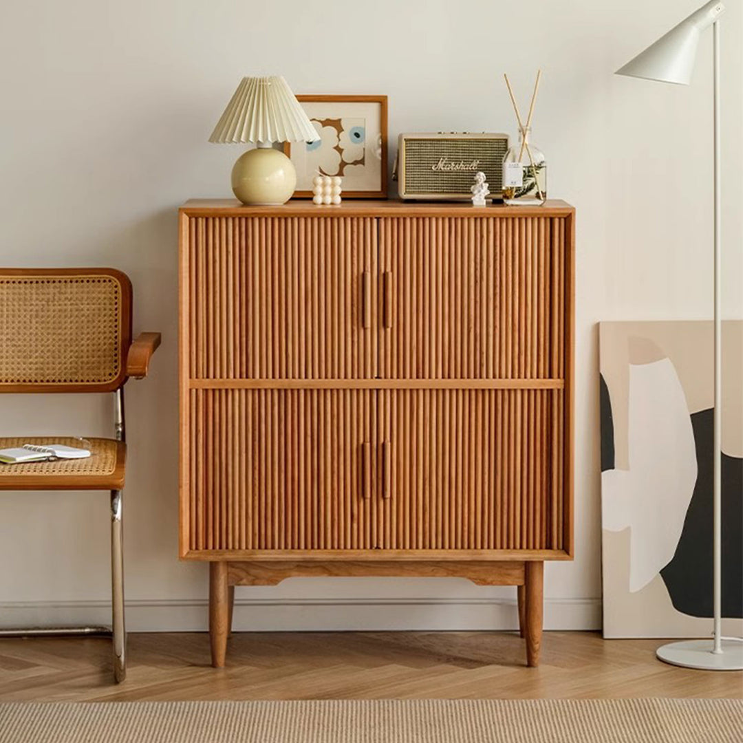 Versatile Solid Wood Bookcase and Cabinet Present Them