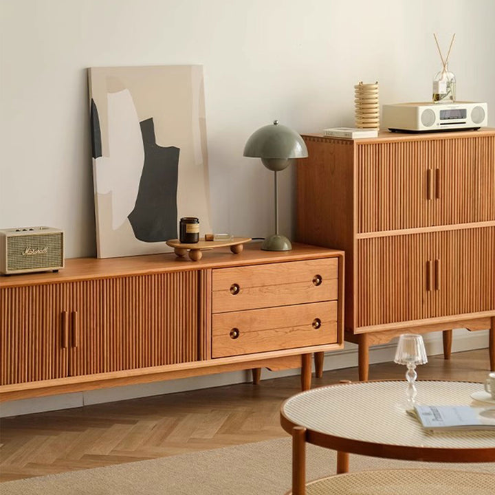 Versatile Solid Wood Bookcase and Cabinet Present Them