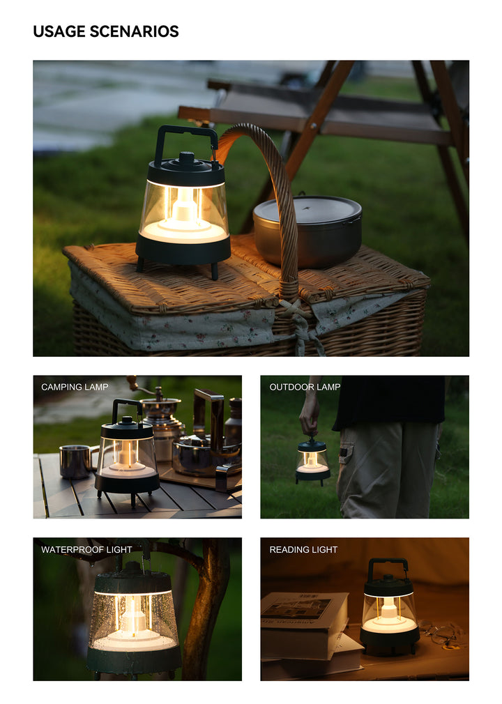 Vintage Filament LED Camping Lantern Present Them