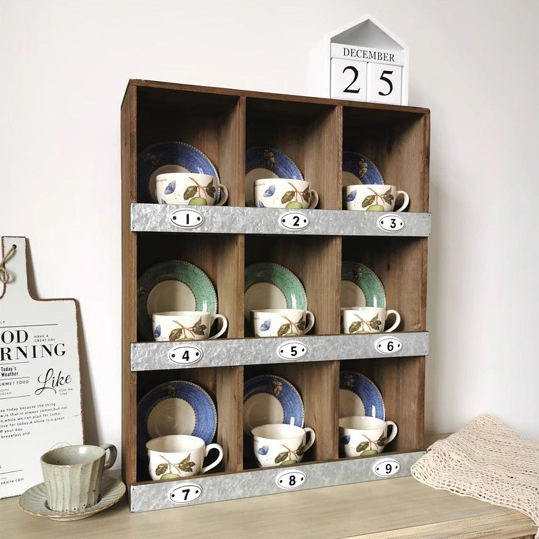 MAS-1317 Masdio Vintage Plaid Cup and Saucer Rack Masdio