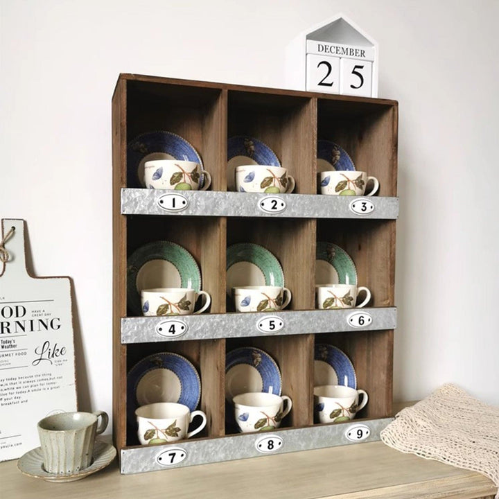 MAS-1317 Masdio Vintage Plaid Cup and Saucer Rack Masdio