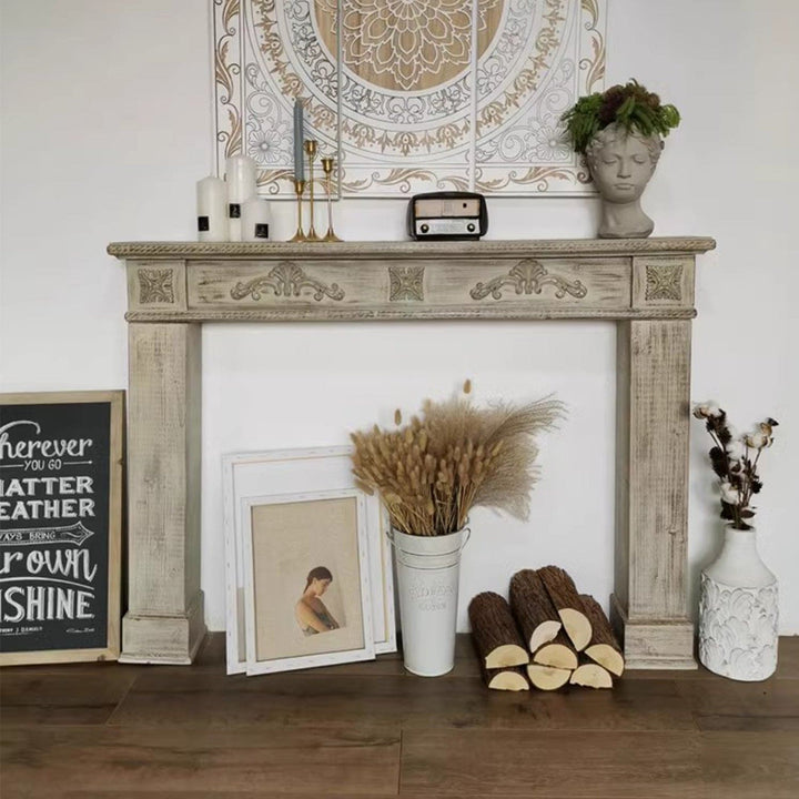 MAS-1318 Masdio Vintage Solid Wood Fireplace Console Masdio