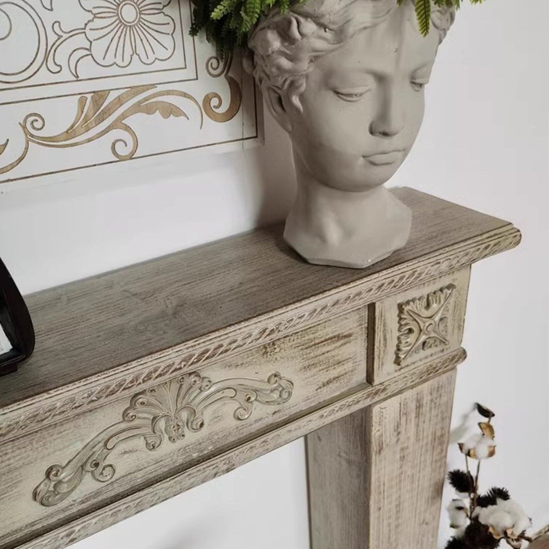 MAS-1318 Masdio Vintage Solid Wood Fireplace Console Masdio