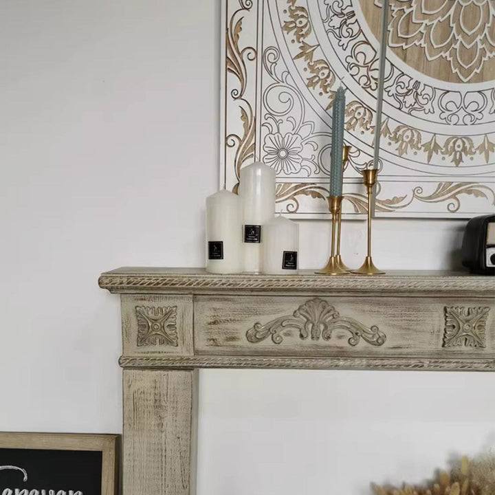 MAS-1318 Masdio Vintage Solid Wood Fireplace Console Masdio