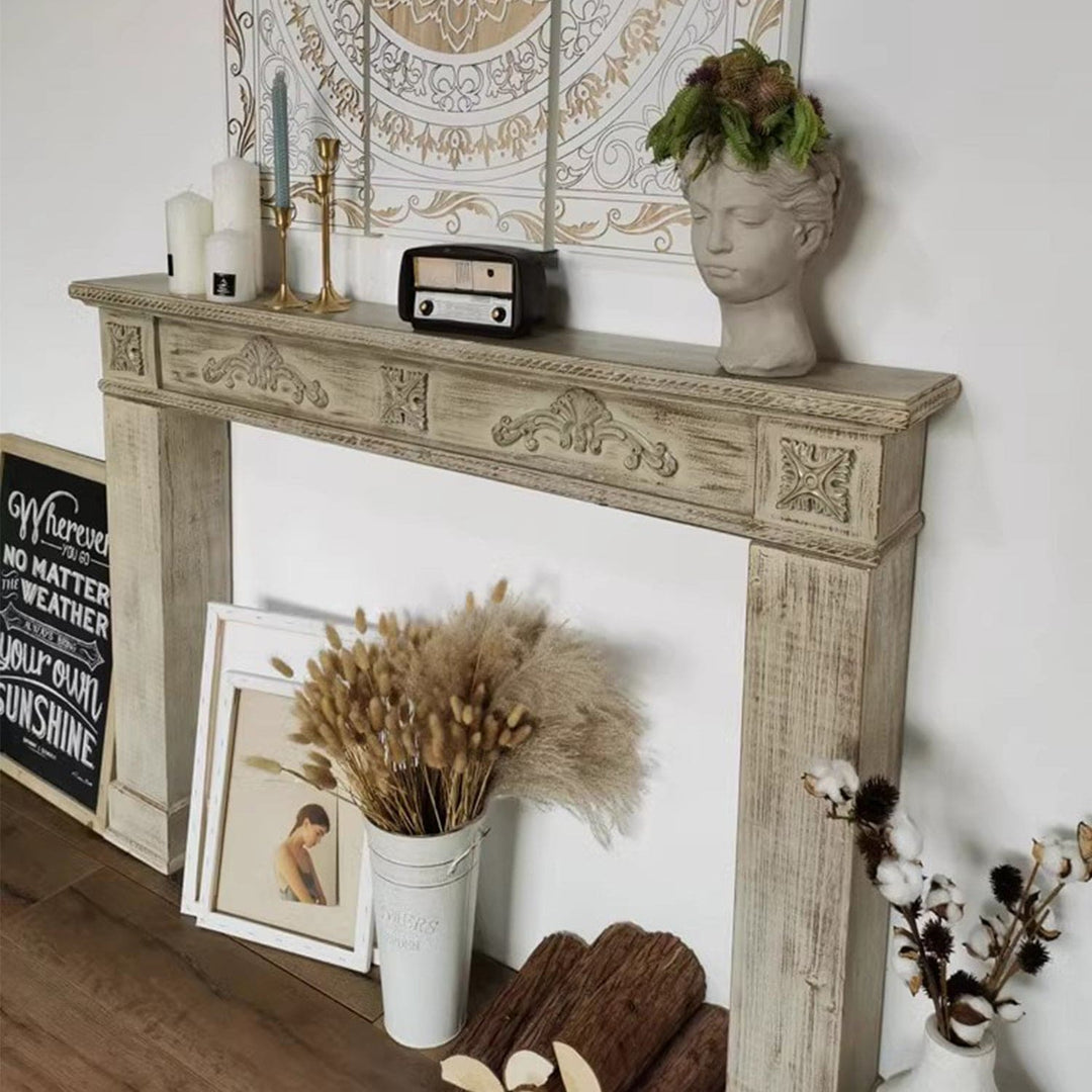 MAS-1318 Masdio Vintage Solid Wood Fireplace Console Masdio