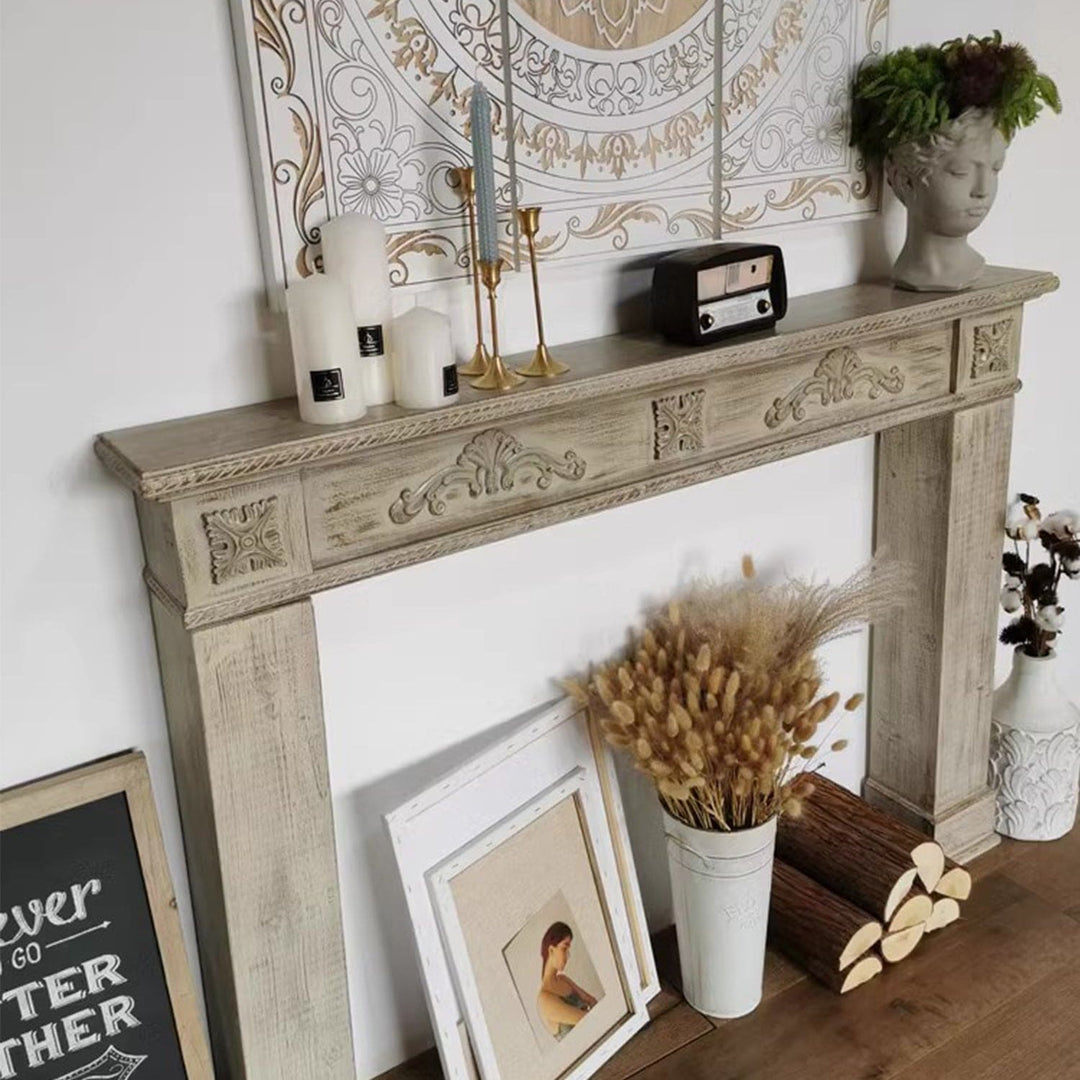 MAS-1318 Masdio Vintage Solid Wood Fireplace Console Masdio