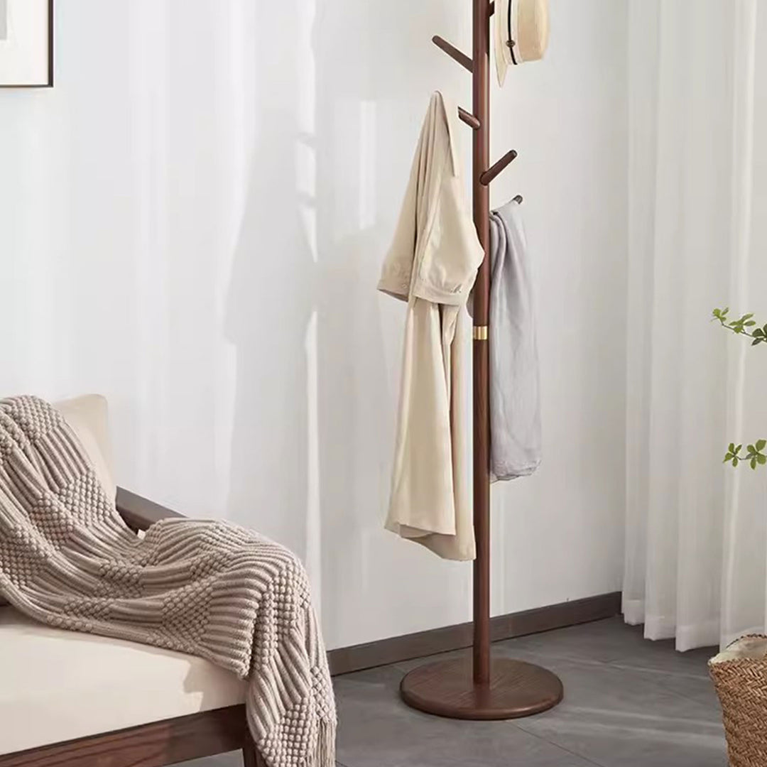 Walnut Rotary Coat Rack Present Them