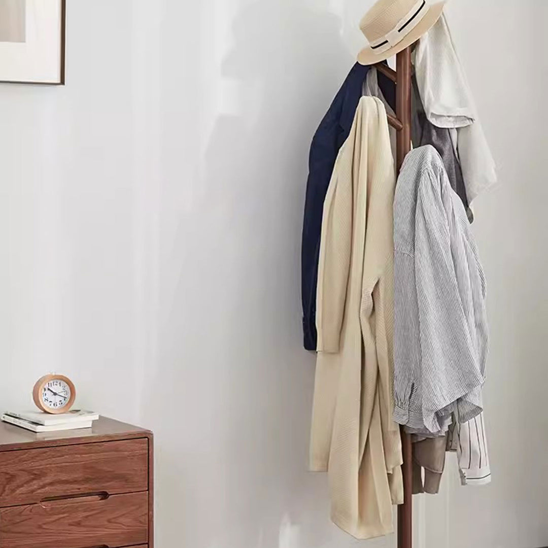 Walnut Rotary Coat Rack Present Them