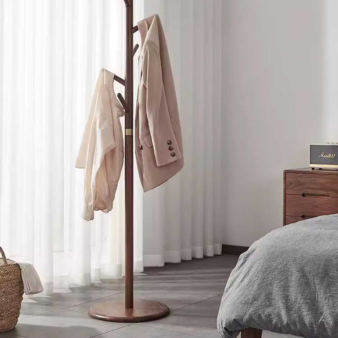Walnut Rotary Coat Rack Present Them