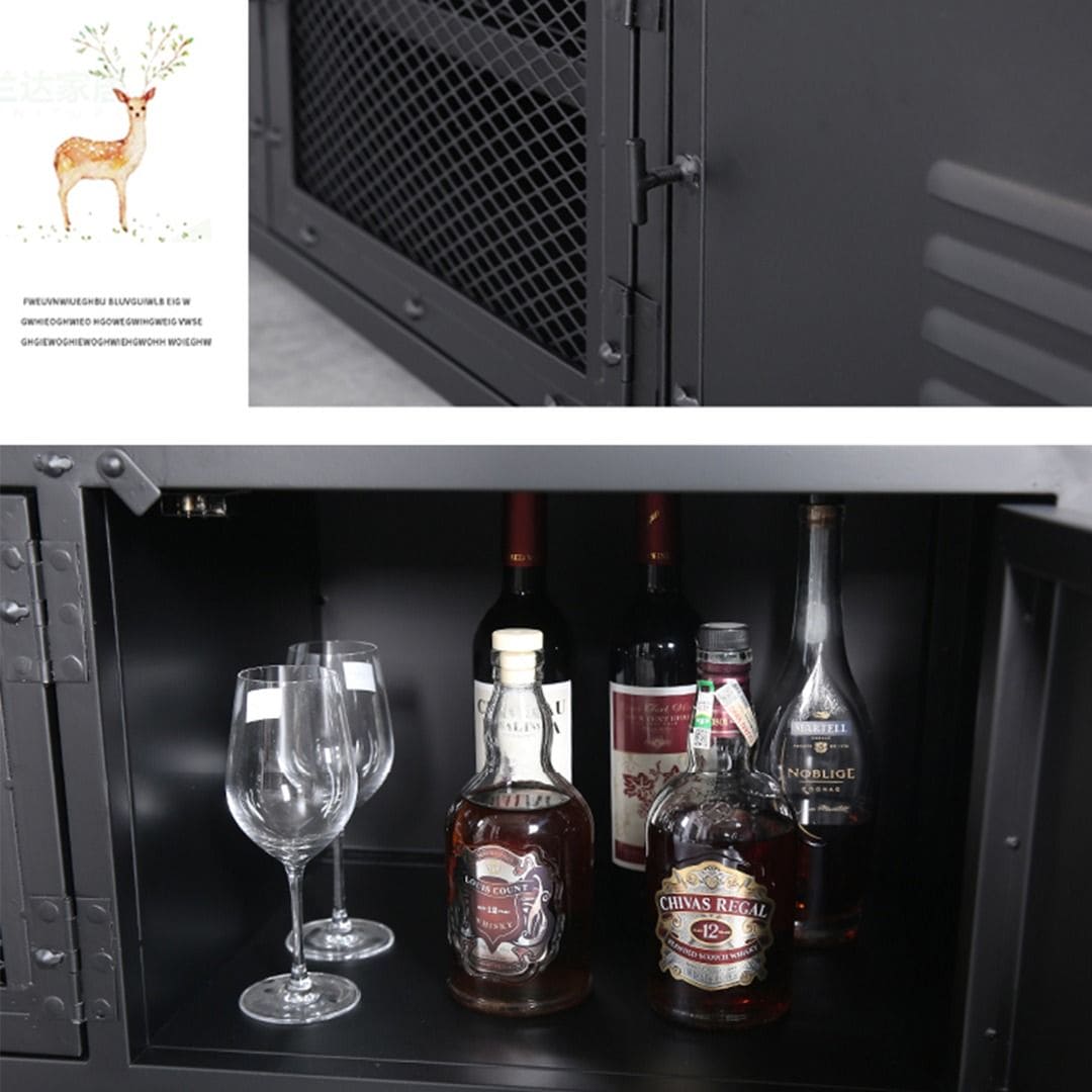 Blake Modern Industrial Metal TV Cabinet Console Present Them