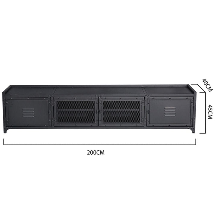 Blake Modern Industrial Metal TV Cabinet Console Present Them