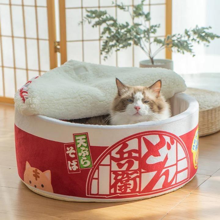 Cup Noodles Cat Bed Present Them