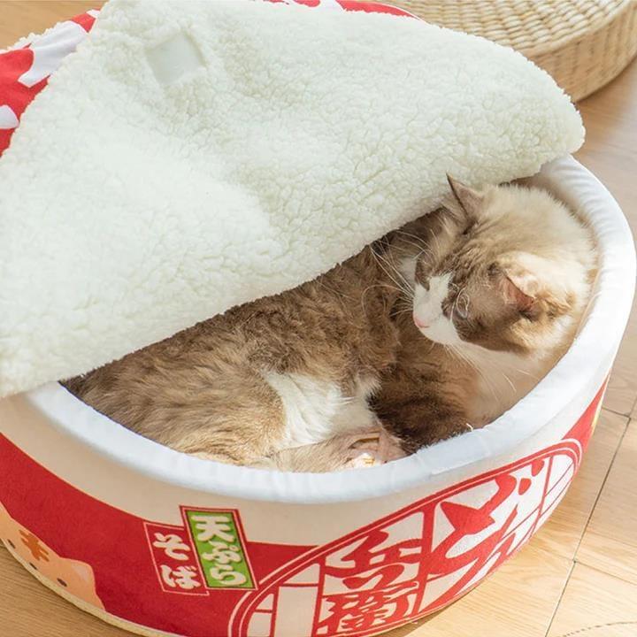 Cup Noodles Cat Bed Present Them