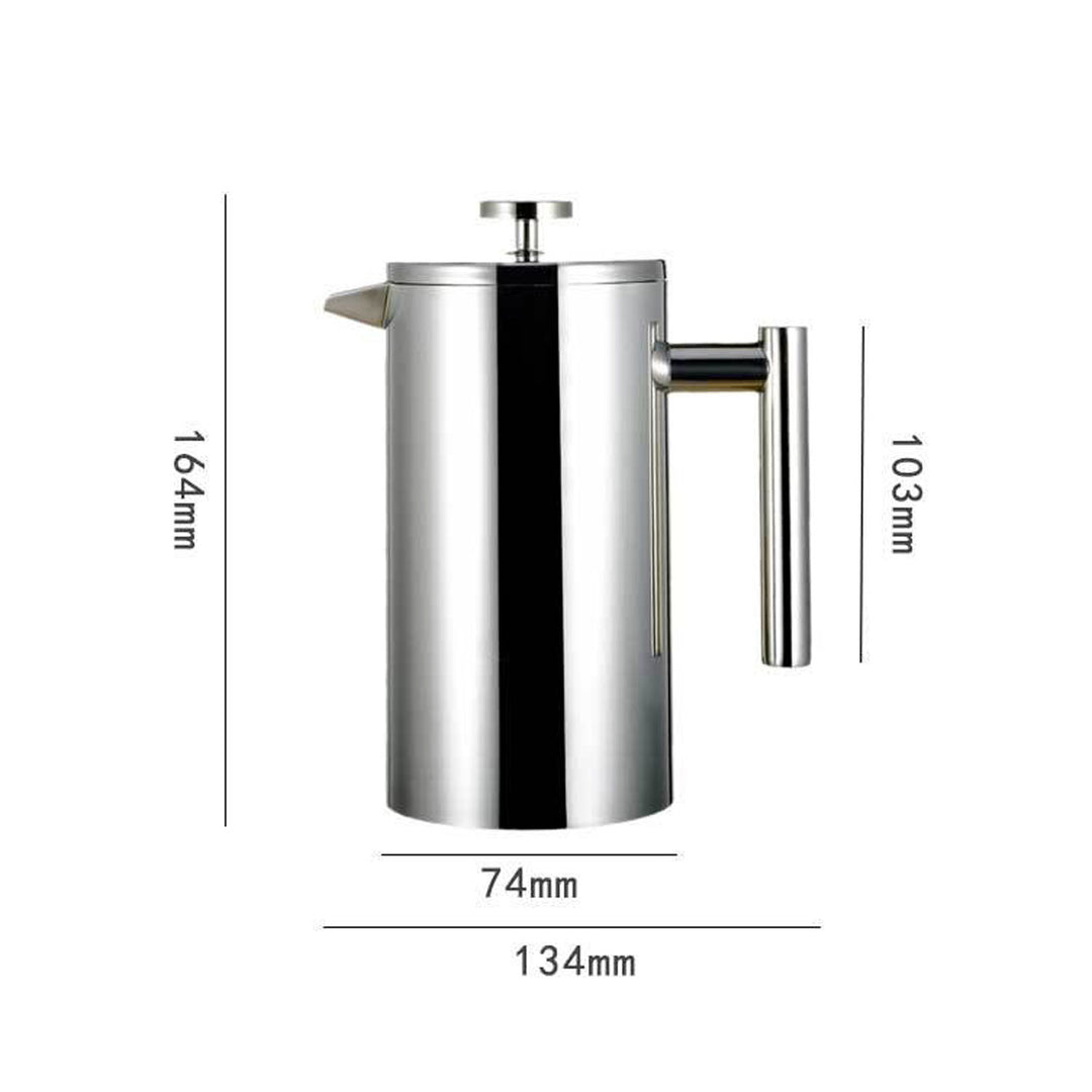 Double-Walled Stainless Steel French Press with Filter Present Them
