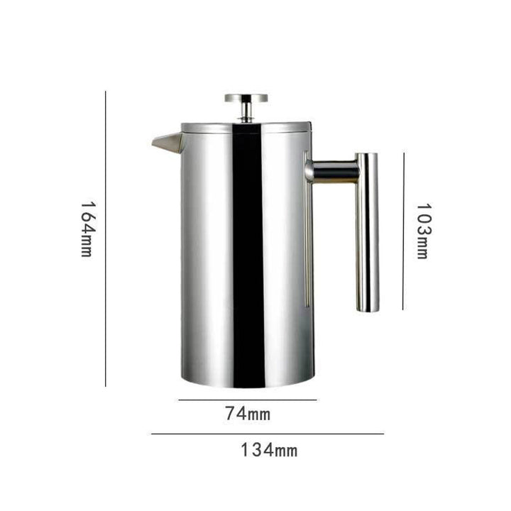 Double-Walled Stainless Steel French Press with Filter Present Them