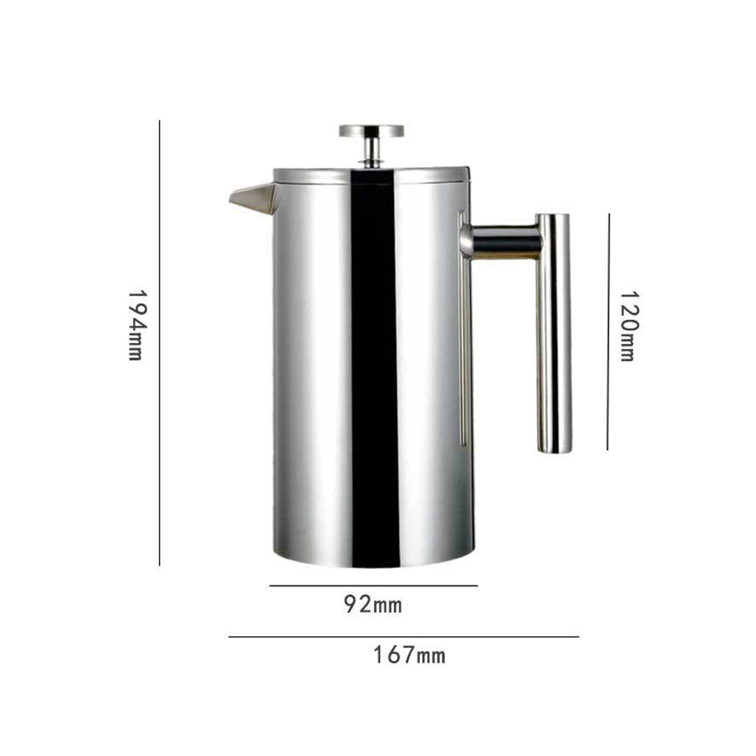 Double-Walled Stainless Steel French Press with Filter Present Them