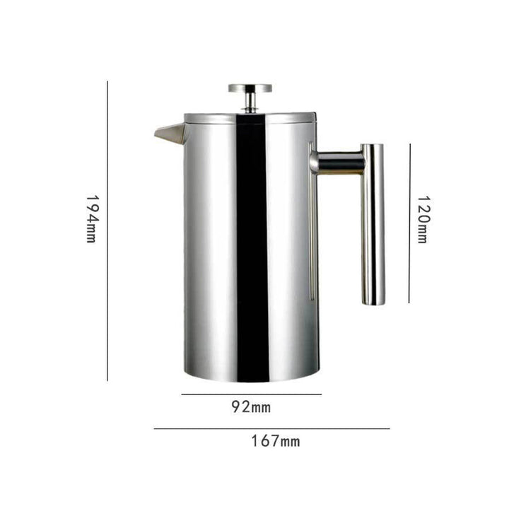 Double-Walled Stainless Steel French Press with Filter Present Them