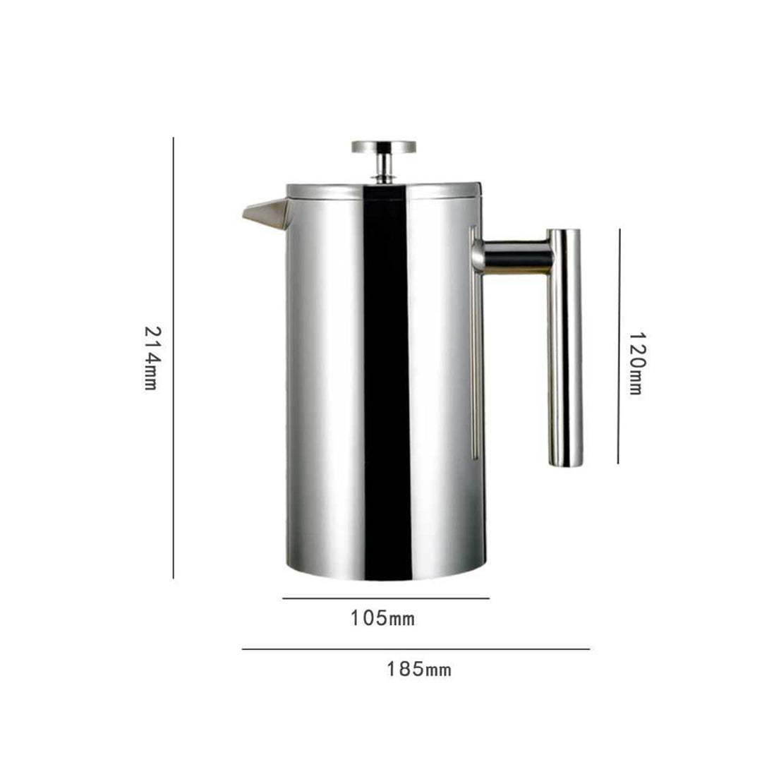 Double-Walled Stainless Steel French Press with Filter Present Them