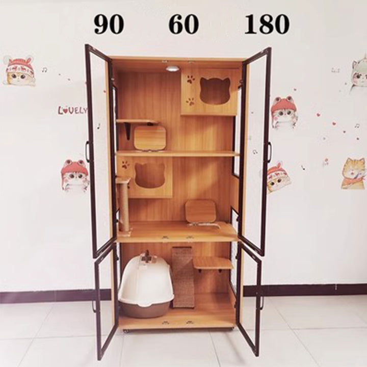 Sturdy Solid Wood Cat Cage Present Them