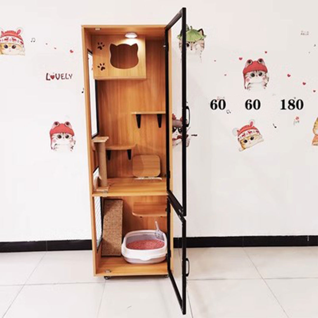Sturdy Solid Wood Cat Cage Present Them