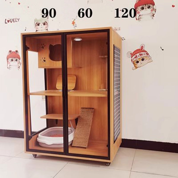 Sturdy Solid Wood Cat Cage Present Them
