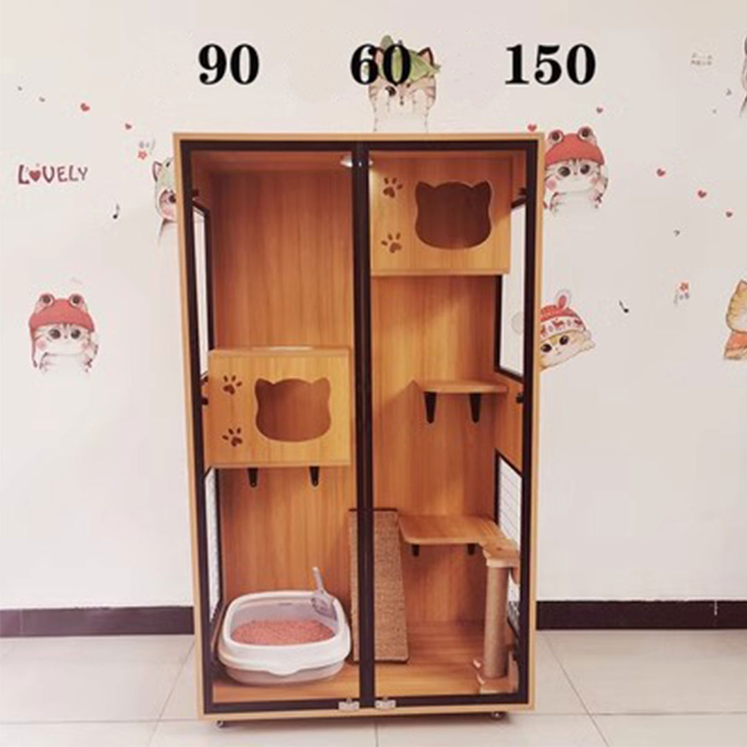 Sturdy Solid Wood Cat Cage Present Them