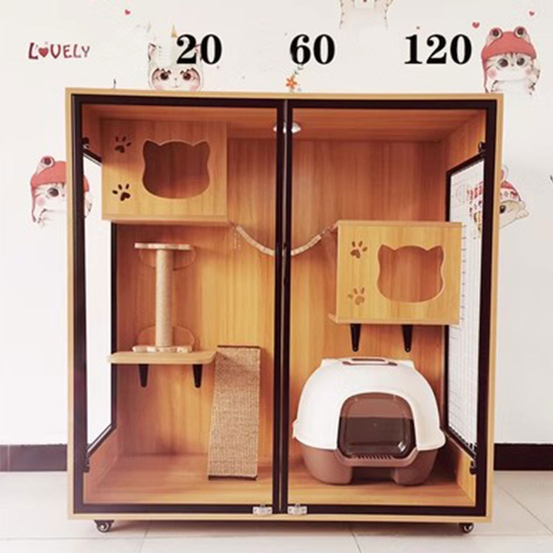 Sturdy Solid Wood Cat Cage Present Them