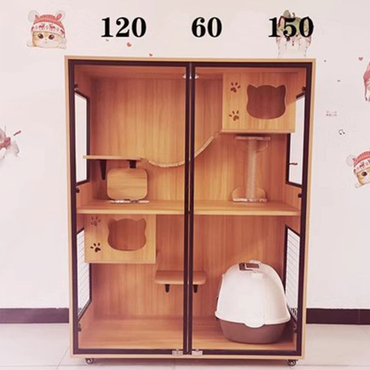 Sturdy Solid Wood Cat Cage Present Them