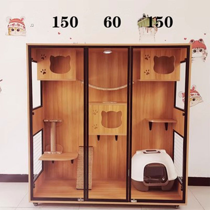 Sturdy Solid Wood Cat Cage Present Them