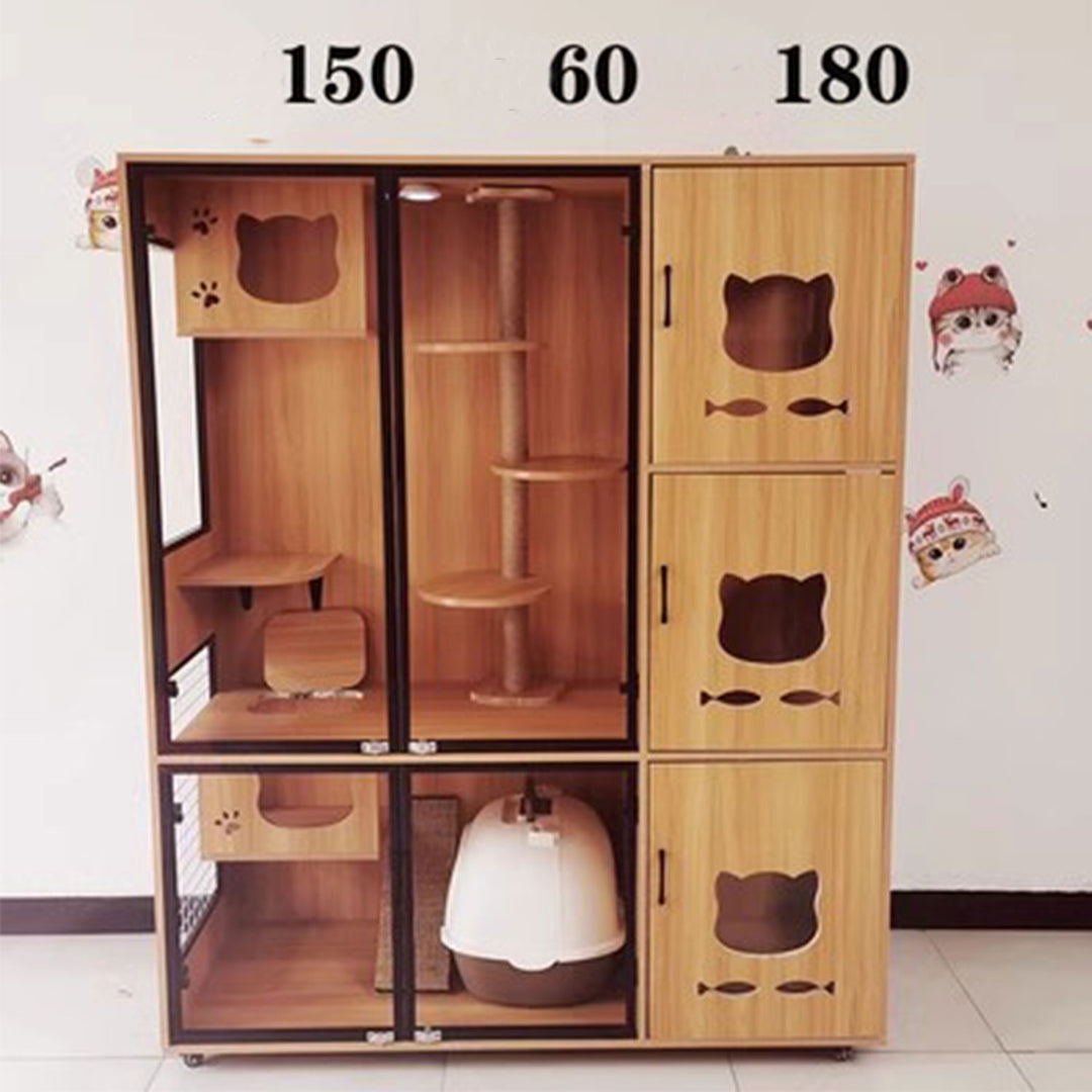 Sturdy Solid Wood Cat Cage Present Them