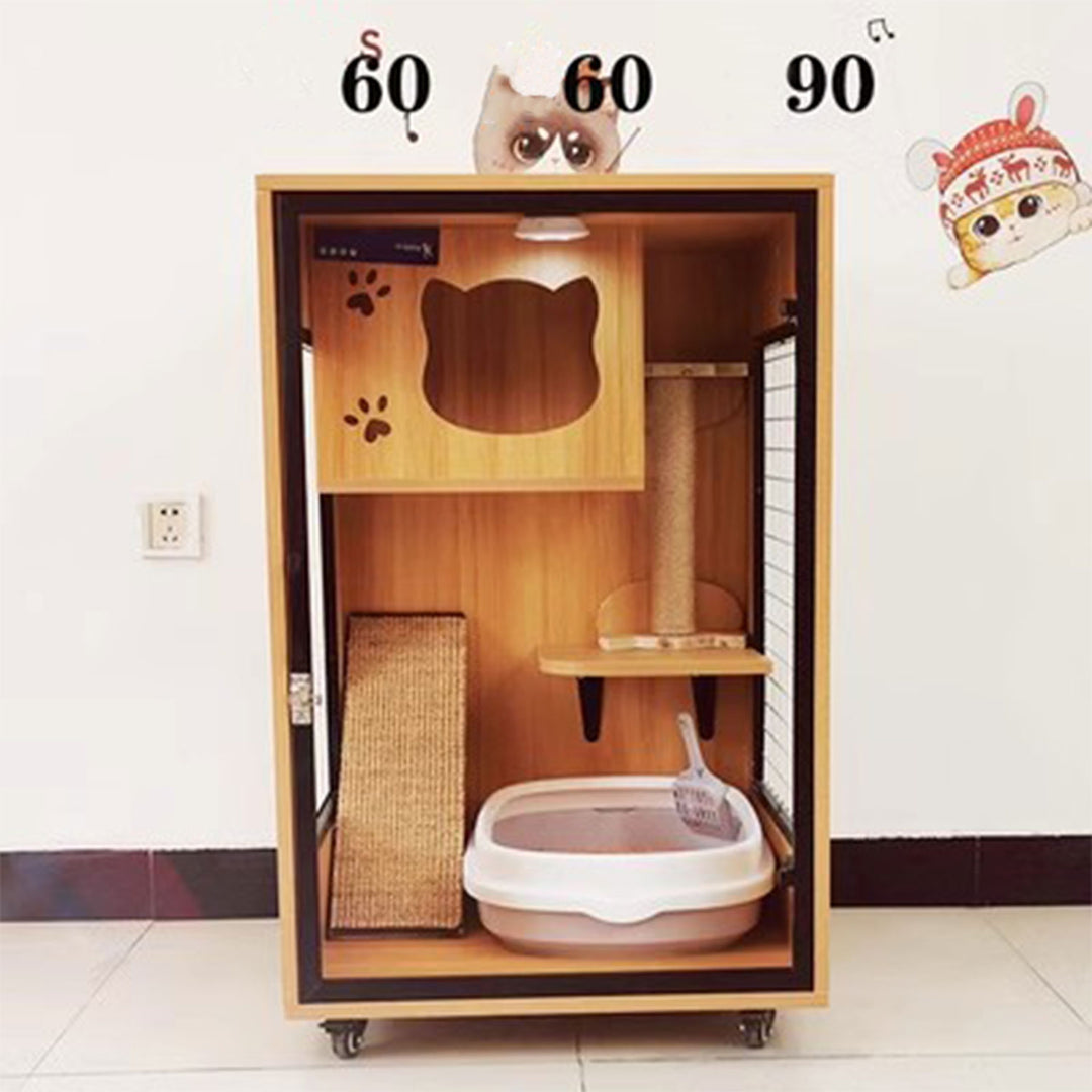 Sturdy Solid Wood Cat Cage Present Them