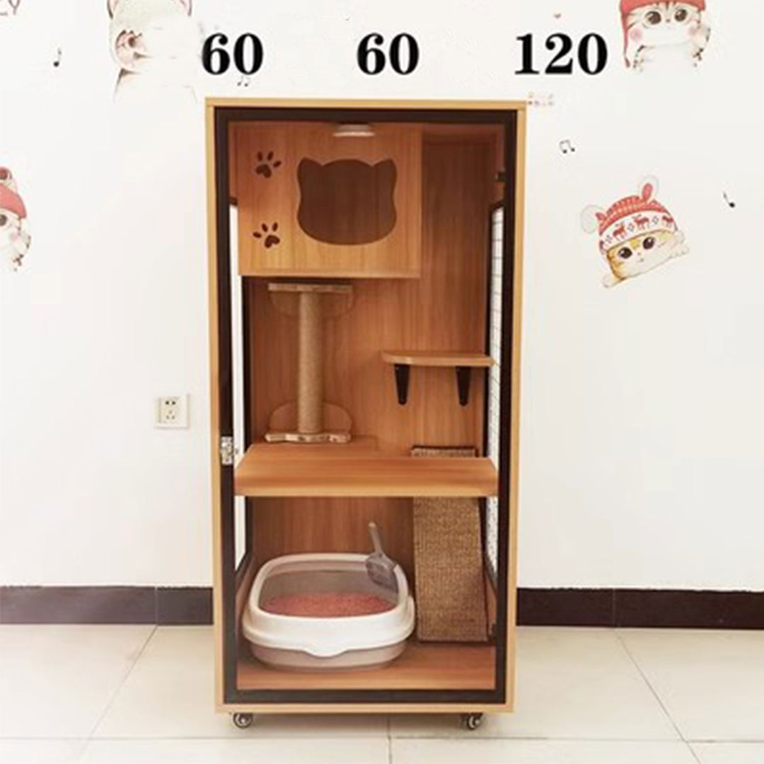 Sturdy Solid Wood Cat Cage Present Them